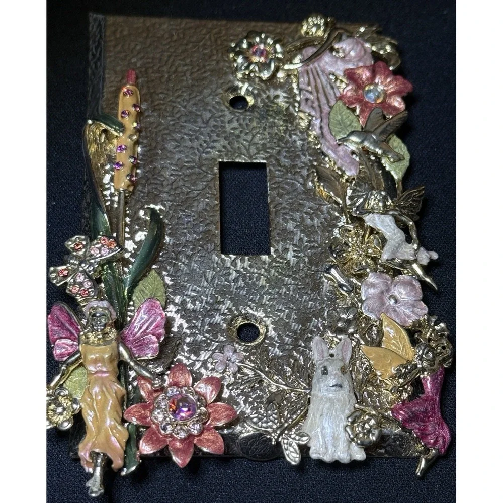 Kirks Folly Outlet Cover Fairy Gold Tone Fairies Nymph Sprite Floral Home Decor